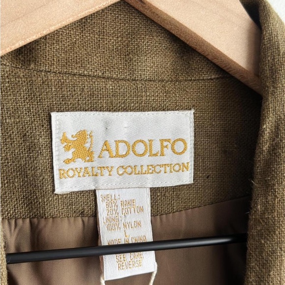 Adolfo Olive Green Linen Blazer - Picture 6 of 8